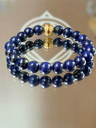 Lapis Lazuli Bracelet with 18K Gold-Plated Silver