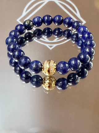 Lapis Lazuli Bracelet with 18K Gold-Plated Silver