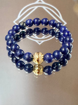 Lapis Lazuli Bracelet with 18K Gold-Plated Silver