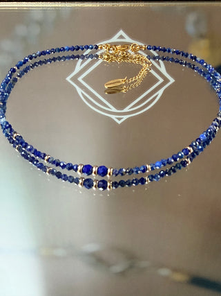 Lapis Lazuli Necklace with 9K Gold Accents
