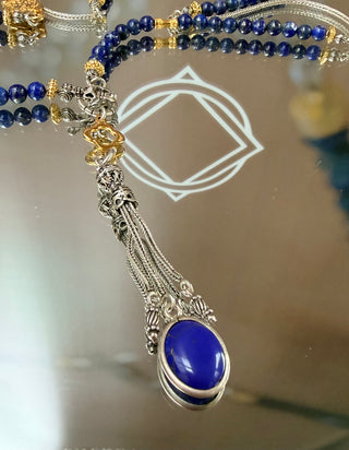 925 Sterling Silver & 18K Gold-Plated Sterling Silver lapis necklace