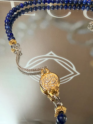 925 Sterling Silver & 18K Gold-Plated Sterling Silver lapis necklace