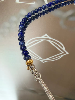 925 Sterling Silver & 18K Gold-Plated Sterling Silver lapis necklace
