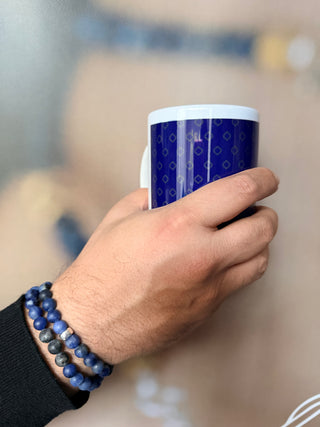 Blue Sodalite Men’s Bracelet – 925 Sterling Silver