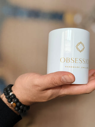 Black Lava Stone Men’s Bracelet – 925 Sterling Silver