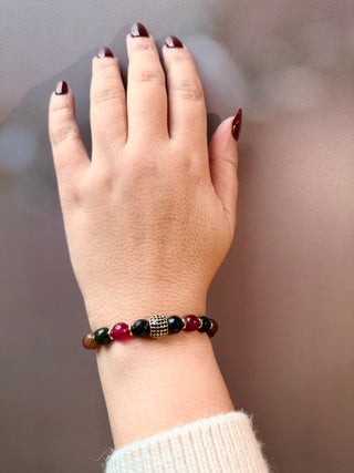 Multicolour Chalcedony Pavé Bracelet