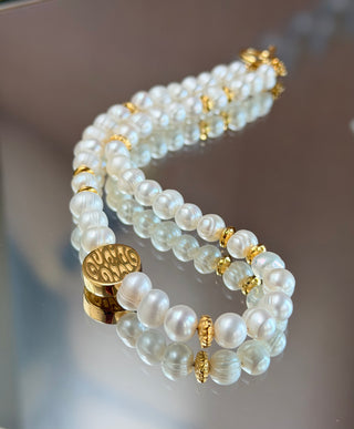 One-of-a-Kind Freshwater Pearl Necklace with 18K Gold-Plated Sterling Silver Accents