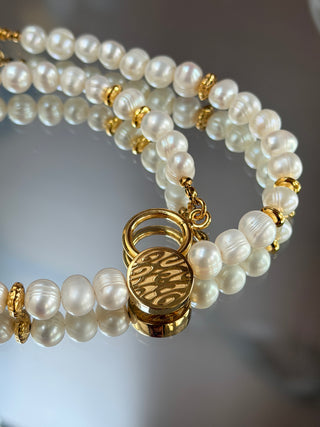One-of-a-Kind Freshwater Pearl Necklace with 18K Gold-Plated Sterling Silver Accents