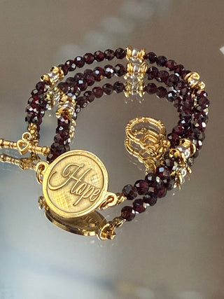 Garnet “Peace & Hope” Two-Sided Necklace