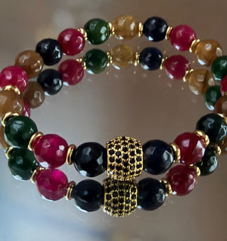 Multicolour Chalcedony Pavé Bracelet
