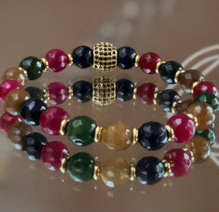 Multicolour Chalcedony Pavé Bracelet