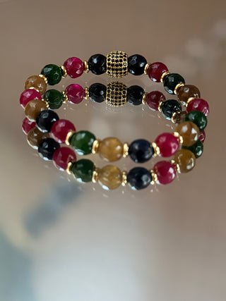 Multicolour Chalcedony Pavé Bracelet