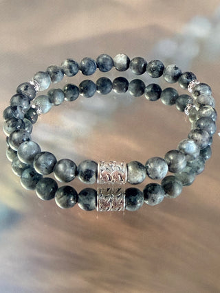 Lunar Mist Bracelet – Matte Labradorite & 925 Sterling Silver (6mm)