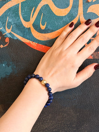 Lapis Lazuli Bracelet with 18K Gold-Plated Silver