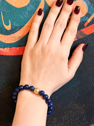 Lapis Lazuli Bracelet with 18K Gold-Plated Silver