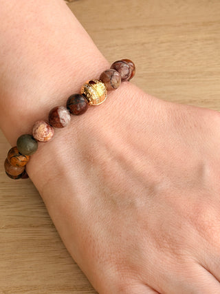 Picasso Jasper Bracelet with Gold-Plated Silver Spacer