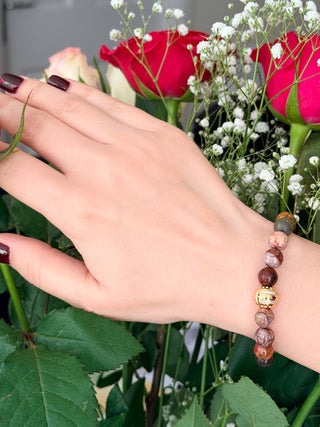 Picasso Jasper Bracelet with Gold-Plated Silver Spacer