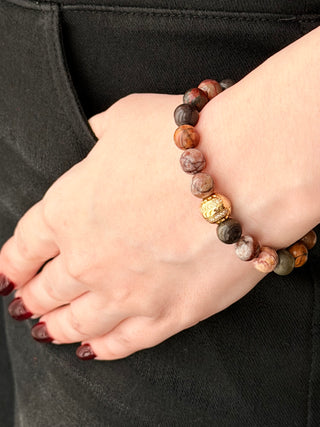 Picasso Jasper Bracelet with Gold-Plated Silver Spacer