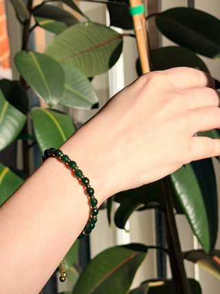 Green Chalcedony Bracelet – 18K Gold plated Accents