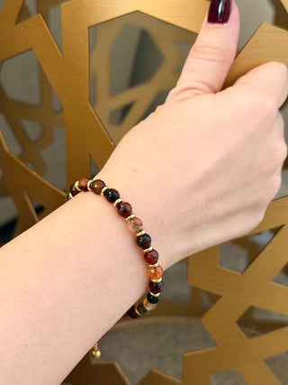 Fire Agate Adjustable Bracelet