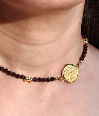 Garnet “Peace & Hope” Two-Sided Necklace