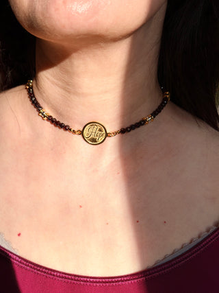 Garnet “Peace & Hope” Two-Sided Necklace