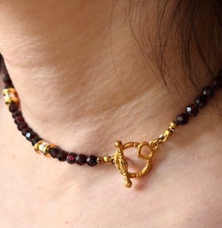 Garnet “Peace & Hope” Two-Sided Necklace
