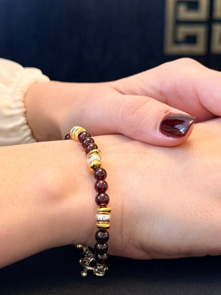 Garnet Glow Sterling Silver Bracelet