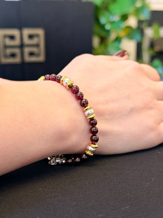 Garnet Glow Sterling Silver Bracelet