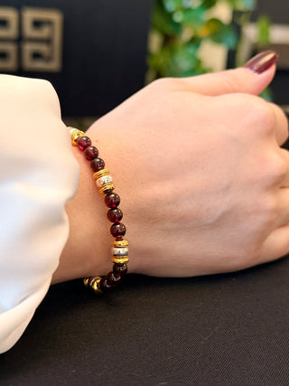 Garnet Glow Sterling Silver Bracelet