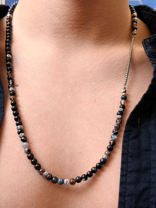 Sulemani Agate Men’s Necklace – Contemporary Asymmetry Design