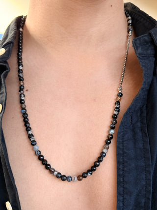 Sulemani Agate Men’s Necklace – Contemporary Asymmetry Design