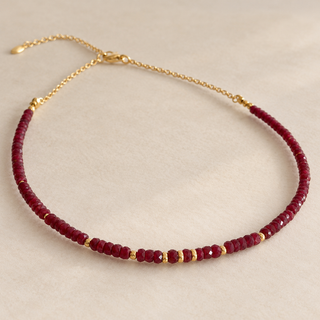 Ruby Allure | Genuine Ruby & 9K Gold Necklace