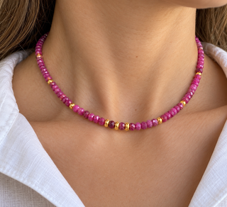 Ruby Radiance | Premium Natural Ruby & 9K Gold Necklace