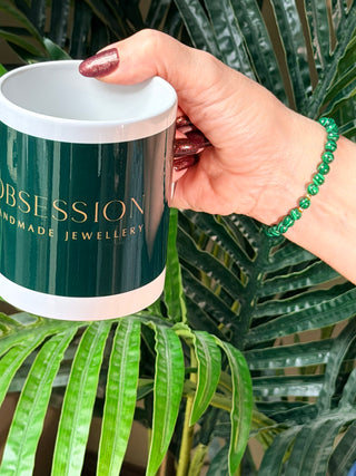 Malachite Bracelet with 18k Gold-Plated Spacers