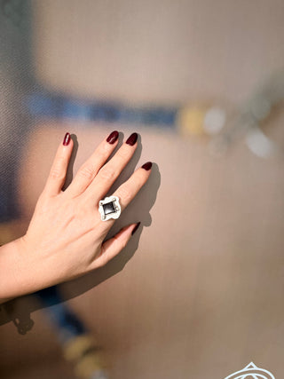 Black Onyx Ring in 925 Sterling Silver