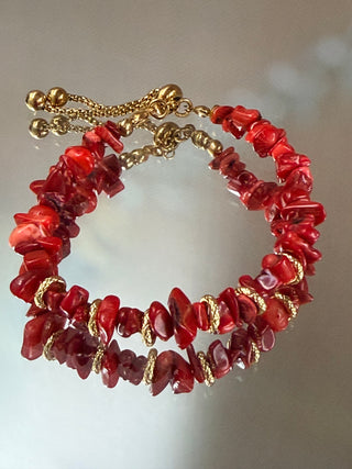Rouge Charm | Coral Chip Bracelet