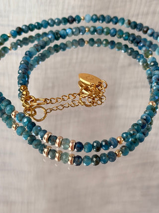 Ocean Whisper | Blue Apatite & 9K Gold Necklace