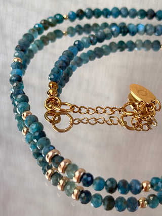 Ocean Whisper | Blue Apatite & 9K Gold Necklace