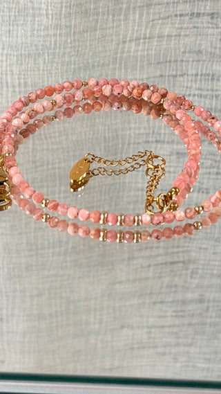 Rosé Harmony | Premium Rhodochrosite & 9K Gold Necklace