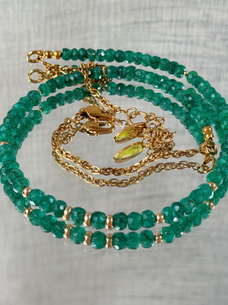 Emerald Muse | Genuine Zambian Emerald & 9K Gold Necklace