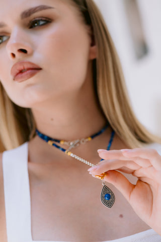 Sterling Silver Lapis Lazuli Pendant Necklace