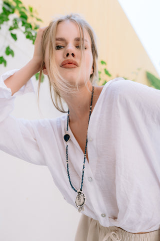 Blue Sapphire & Lapis Lazuli Tribal Pendant