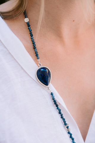 Blue Sapphire & Lapis Lazuli Tribal Pendant