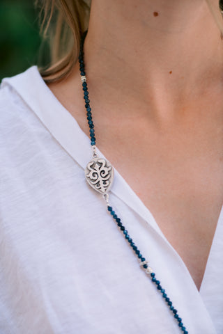 Blue Sapphire & Lapis Lazuli Tribal Pendant