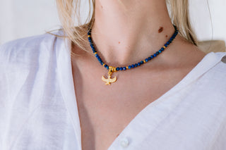Isis Lapis Lazuli Necklace with 18K Gold-Plated Sterling Silver