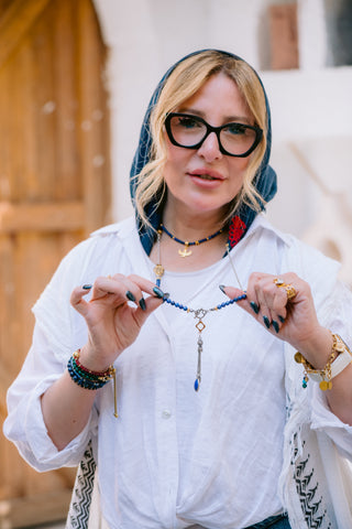 925 Sterling Silver & 18K Gold-Plated Sterling Silver lapis necklace