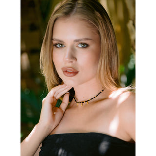 Black Onyx & 18K Gold-Plated Sterling Silver Necklace