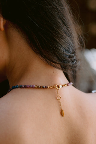 Colour Harmony | Multicolour Sapphire & 9K Gold Necklace