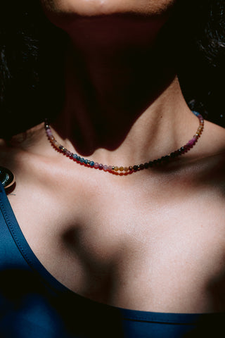 Colour Harmony | Multicolour Sapphire & 9K Gold Necklace